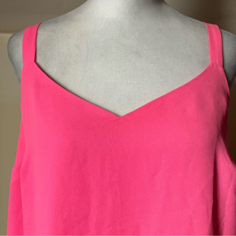 Lilly Pulitzer Hot Pink Nadia Satin Relaxed Fit Cami Tank Top size XS - Picture 5 of 7